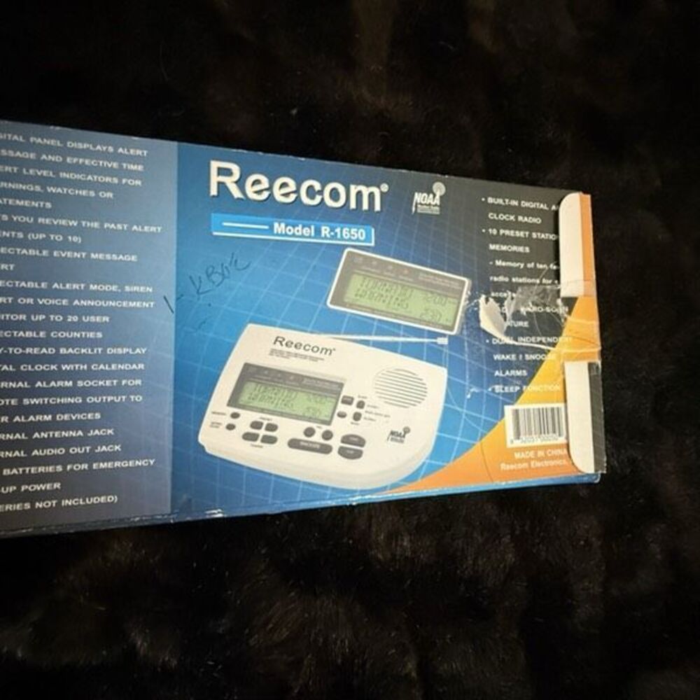 Reecom R-1650 Weather Alert Alarm Clock Radio‎ w/ Adapter (Tested) NOAA S.A.M.E.